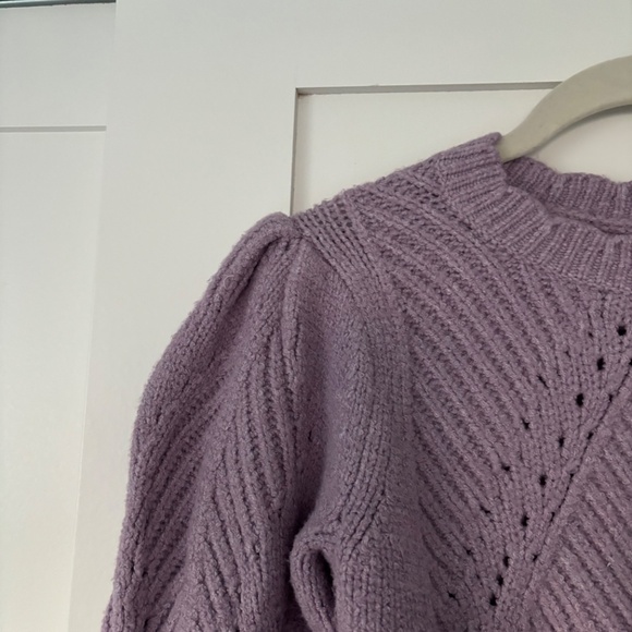 Anthropologie Lavender Balloon Sleeve Knit Sweater (XS) - Picture 3 of 4